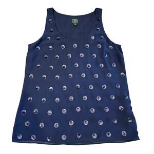 C. Wonder Navy Embellished Tank Top, Size‎ S